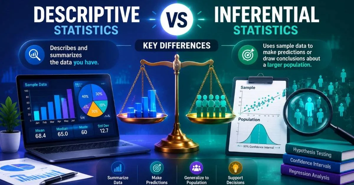 Descriptive vs Inferential Statistics Differences